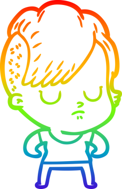 gökkuşağı gradyan çizimi bir insan tarafından çizilmiş bir karikatür kadın