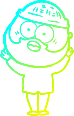 Bir insan tarafından çizilmiş sakallı bir karikatür çizimi.