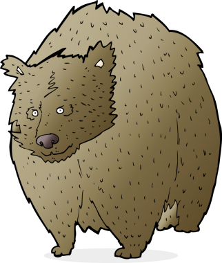 Bir insan tarafından çizilmiş dev ayı karikatürü.