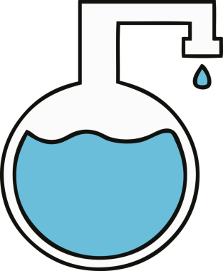 Bir insan tarafından çizilmiş bilimsel bir deneyin sevimli karikatürü.