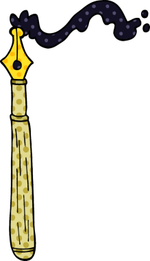 Bir insan tarafından çizilmiş karikatür dolmakalemi.