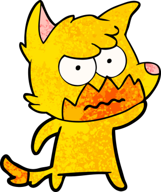 Bir insan tarafından çizilmiş tilki çizgi film karakteri