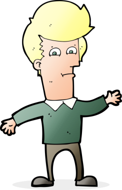 Bir insan tarafından çizilmiş çizgi film el sallayan adam.