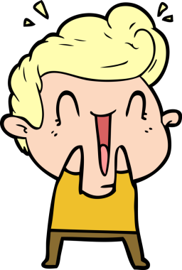 Bir insan tarafından çizilmiş mutlu bir adam.