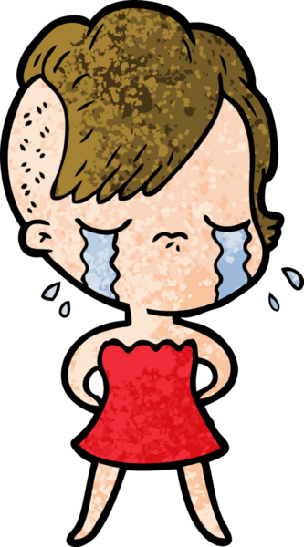 Bir insan tarafından çizilmiş ağlayan bir kız.