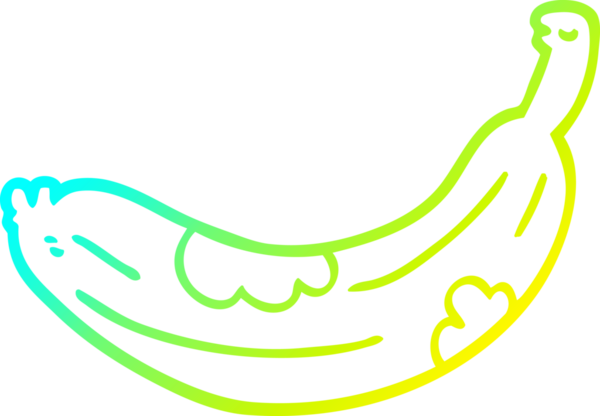 Bir insan tarafından çizilmiş muza dönüşen bir karikatürün soğuk eğimli çizimi