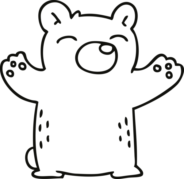 Bir insan tarafından çizilmiş garip çizgi film ayısı.