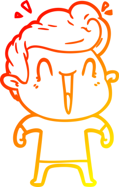 Bir insan tarafından çizilmiş heyecanlı bir adamın sıcak çizgi çizimi