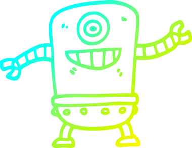 Bir insan tarafından çizilmiş soğuk gradyan robot çizimi