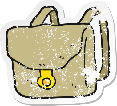 Bir insan tarafından çizilmiş sırt çantasının gerilimli çıkartması.