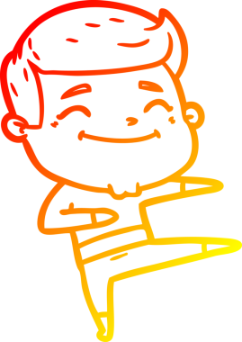 Bir insan tarafından çizilmiş mutlu bir çizgi film karakterinin çizimi.