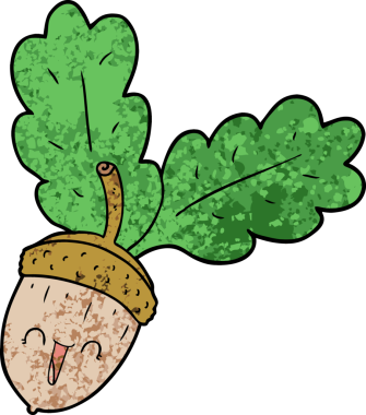 Bir insan tarafından çizilmiş bir palamut.