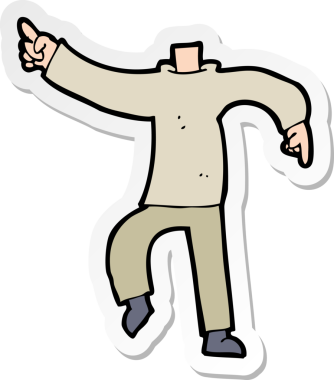 Bir insan tarafından çizilmiş karikatür çıkartması.