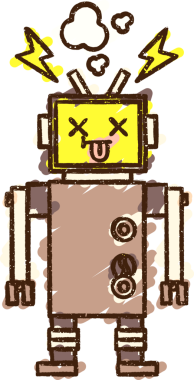 Bir insan tarafından çizilen Çılgın Robot Tebeşiri