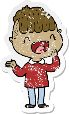 Bir insan tarafından çizilmiş üzgün, mutlu bir çocuğun çıkartması.