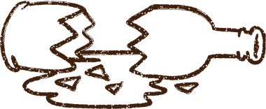 Parçalanmış Şişe Kömürü Bir insan tarafından çizilmiş