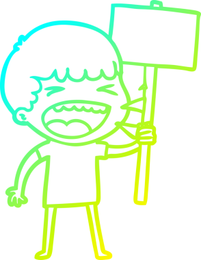 Bir insan tarafından çizilmiş gülen adamın soğuk çizgi çizimi.