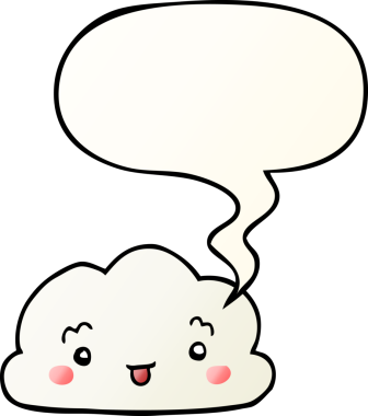 bir insan tarafından çizilmiş düzgün eğimli konuşma baloncuklu çizgi film bulutu