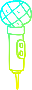 Bir insan tarafından çizilmiş bir çizgi film mikrofonunun soğuk gradyan çizimi