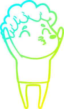 Bir insan tarafından çizilmiş soğuk çizgi film karakteri çizimi.