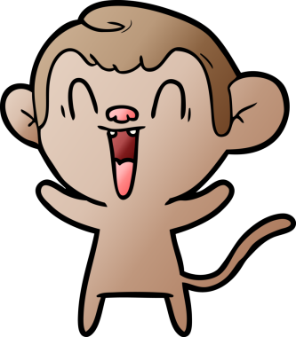 Bir insan tarafından çizilmiş gülen maymun çizgi filmi