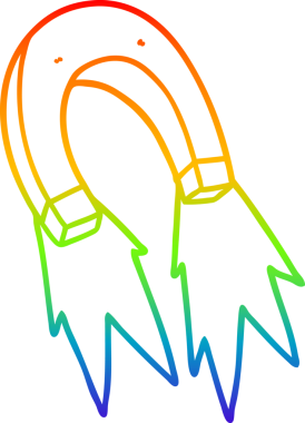 gökkuşağı gradyan çizgi çizimi bir insan tarafından çizilmiş mıknatıs