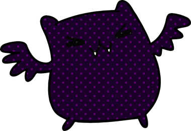 Bir insan tarafından çizilmiş kawaii sevimli yarasasının çizgi film çizimi