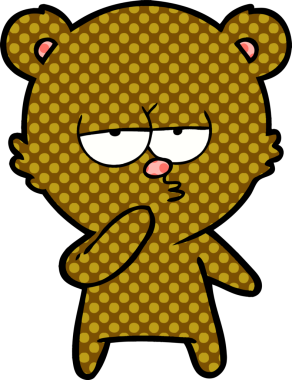 Bir insan tarafından çizilmiş bir çizgi film karakteri.