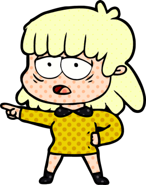 Bir insan tarafından çizilmiş çizgi film yorgunu kadın.