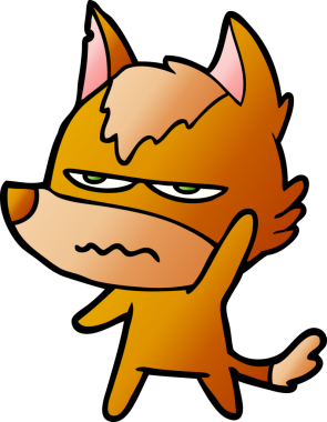 Bir insan tarafından çizilmiş tilki çizgi film karakteri