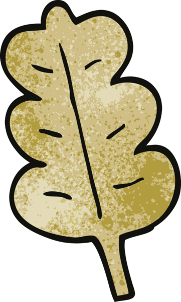 bir insan tarafından çizilmiş karikatür meşe yaprağı.