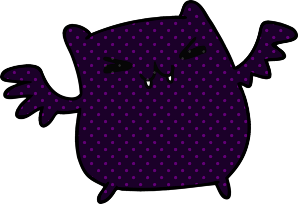 Bir insan tarafından çizilmiş kawaii sevimli yarasasının çizgi film çizimi