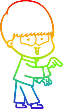 gökkuşağı gradyan çizgi çizimi bir insan tarafından çizilmiş mutlu bir çocuk