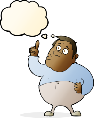 Çizgi filmci bir insan tarafından çizilmiş düşünce baloncuğuyla soru soruyor.