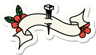 Bir insan tarafından çizilmiş demir çivi amblemli dövme stili.