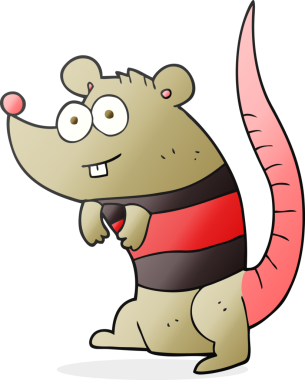 Bir insan tarafından çizilmiş serbest çizgi film faresi.