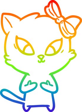 gökkuşağı gradyanı çizimi bir insan tarafından çizilmiş çizgi film kedisi