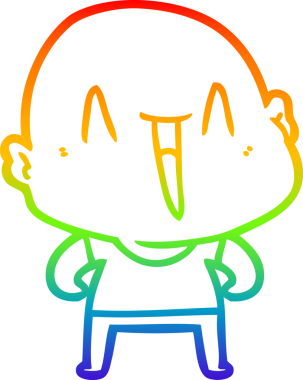 gökkuşağı gradyan çizimi mutlu bir çizgi kel adamın çizimi bir insan tarafından çizildi