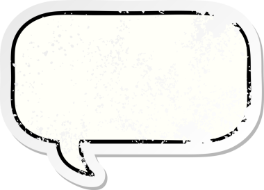 Bir insan tarafından çizilmiş şirin bir karikatür konuşma balonunun sıkıntılı çıkartması.