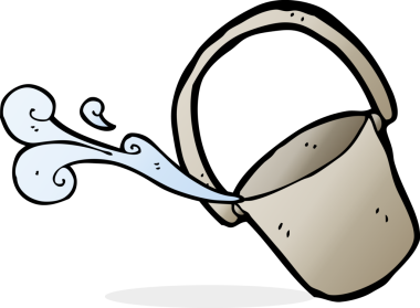 Bir insan tarafından çizilmiş çizgi film kovası.