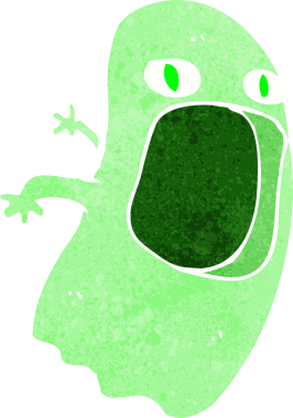 Bir insan tarafından çizilmiş komik çizgi film hayaleti.