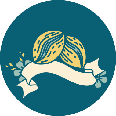 Bir insan tarafından çizilmiş kahve çekirdeği pankartıyla dövme stili simgesi