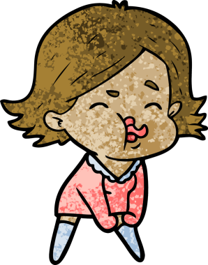 Bir insan tarafından çizilen karikatür kızı.