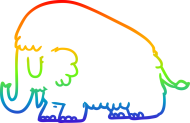 gökkuşağı gradyan çizgi çizimi bir insan tarafından çizilmiş bir mamut