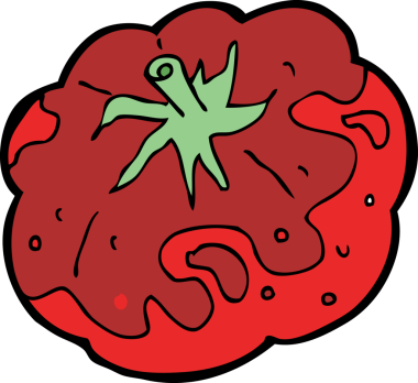 Bir insan tarafından çizilmiş domates çizgi filmi.