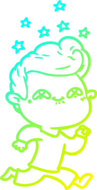 Bir insan tarafından çizilmiş, heyecanlı bir çizgi film çizimi.