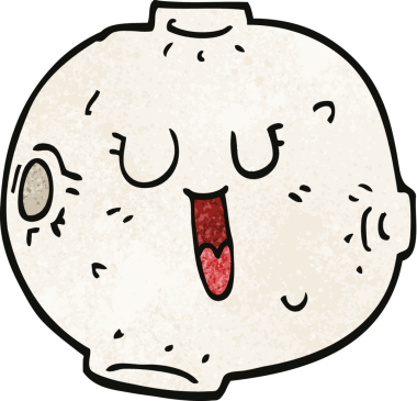 Bir insan tarafından çizilmiş mutlu karikatür ayı.