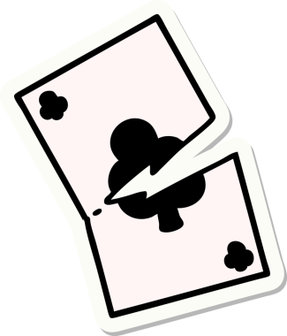 Bir insan tarafından çizilmiş yırtık bir kartın geleneksel stiliyle dövme çıkartması