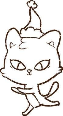 Noel Kedi Kömürü Bir insan tarafından çizilmiş