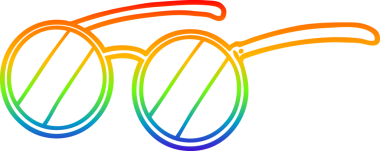 gökkuşağı gradyan çizgi çizimi bir insan tarafından çizilmiş gözlük